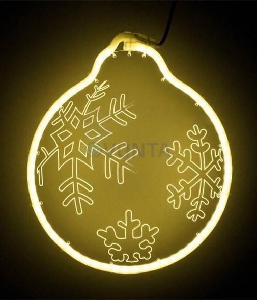 Светодиодная фигура Шар из акрилайта 32*37 см., 220В, желтое свечение, (13-074)