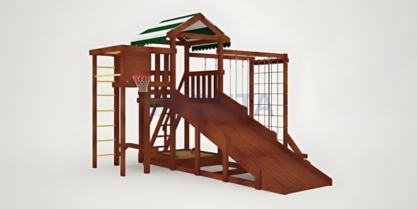 Детская площадка Савушка Мастер 4 (Махагон) 4 сезона