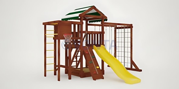 Детская площадка Савушка Мастер 4 (Махагон) 4 сезона