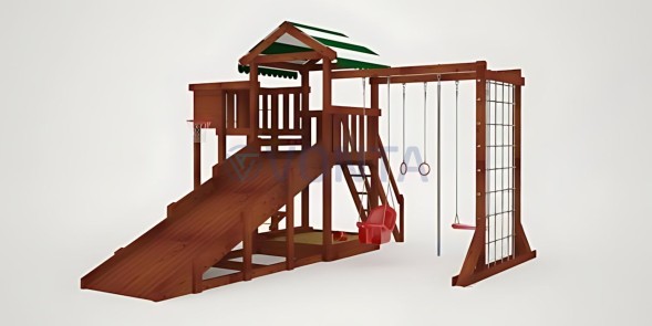 Детская площадка Савушка Мастер 4 (Махагон) 4 сезона