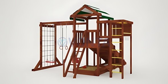 Детская площадка Савушка Мастер 4 (Махагон) 4 сезона