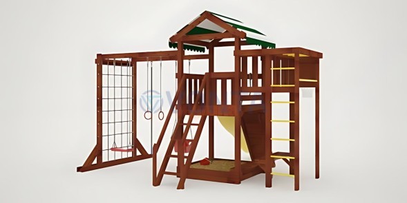 Детская площадка Савушка Мастер 4 (Махагон) 4 сезона