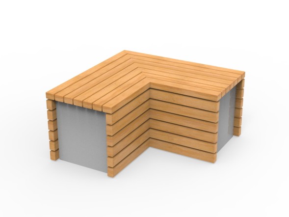 Скамейка «Тетрис» угловая, 123.28.02