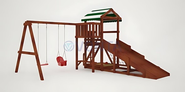 Детская площадка Савушка Мастер 2 (Махагон) 4 сезона