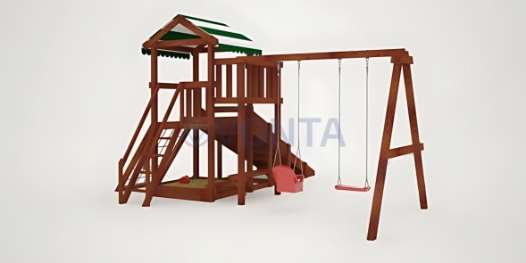 Детская площадка Савушка Мастер 2 (Махагон) 4 сезона