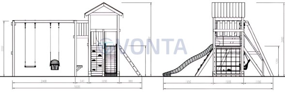 Детская площадка Савушка Мастер 2 (Махагон) 4 сезона