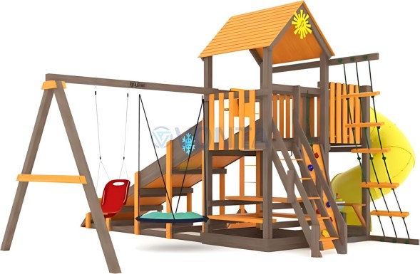 Всесезонная площадка IgraGrad С с балконом и трубой SF