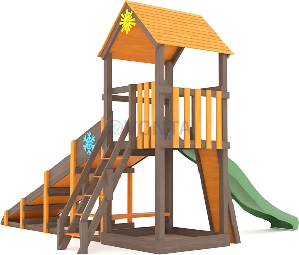 Всесезонная площадка IgraGrad С Tower со скалодромом SF2