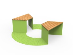 Приствольная скамейка «Эраунд 2» с настилом, 253.08.02