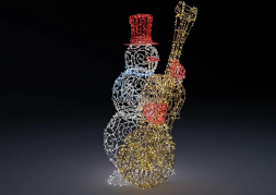 Светодиодная фигура Снеговик-музыкант контрабас 220 см. 1 шт., (SR229)