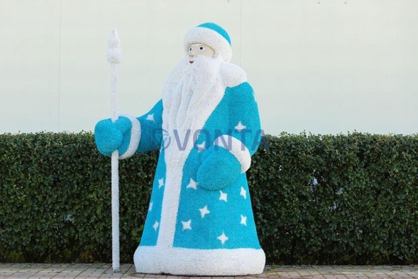 Топиари дед Мороз с посохом — газон Eco