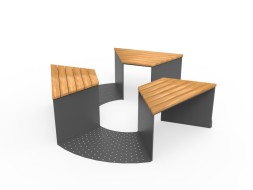 Приствольная скамейка «Эраунд 3» с настилом, 253.08.03