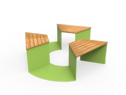 Приствольная скамейка «Эраунд 3» с настилом, 253.08.03