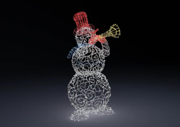 Светодиодная фигура Снеговик-музыкант флейта 180 см. 1 шт., (SR224)