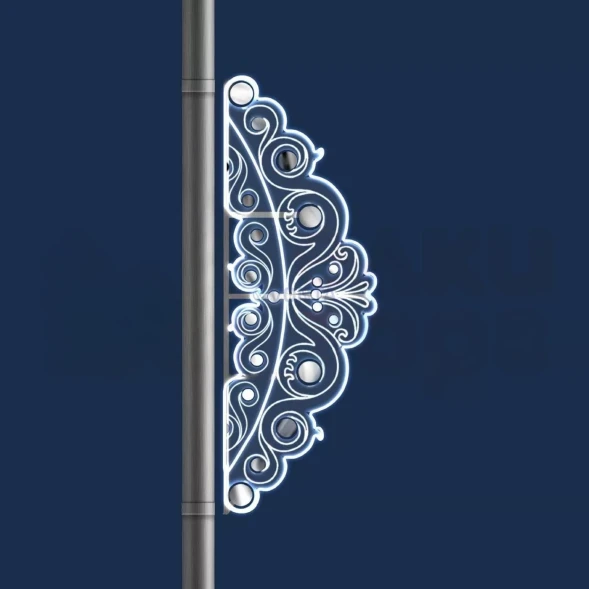 Светодиодная консоль из поликарбоната Морозные узоры 67*195 см., 220В, (KPF-015-L001)