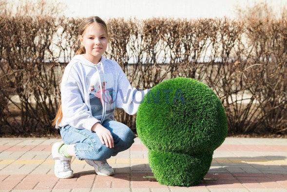 Топиари композиция грибы шампиньоны, 3 шт — газон Deluxe