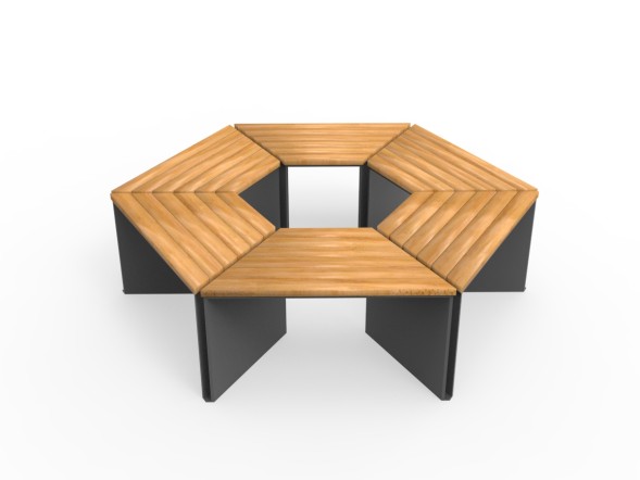 Приствольная скамейка «Эраунд 6» с настилом, 253.08.04