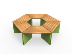 Приствольная скамейка «Эраунд 6» с настилом, 253.08.04