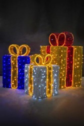 Световая фигура «Комплект из 3-х подарков 3D» 75см, 100 см, 140 см