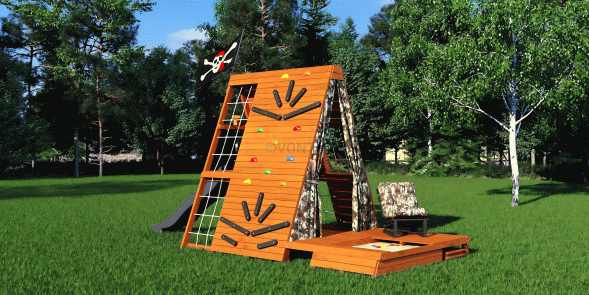 Спортивный домик Савушка База-4 (Милитари) с креслом