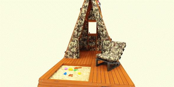 Спортивный домик Савушка База-4 (Милитари) с креслом