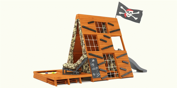 Спортивный домик Савушка База-4 (Милитари) с креслом