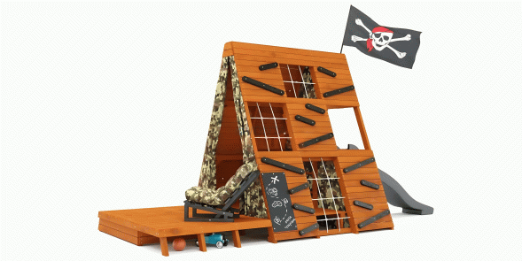 Спортивный домик Савушка База-4 (Милитари) с креслом