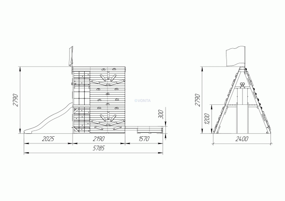 Спортивный домик Савушка База-4 (Милитари) с креслом
