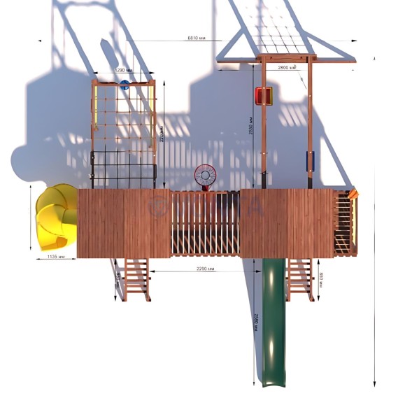 Детская деревянная игровая площадка для улицы дачи CustWood Active 14