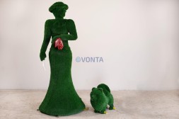 Топиари композиция дама с cобачкой — Eco+Deluxe Green