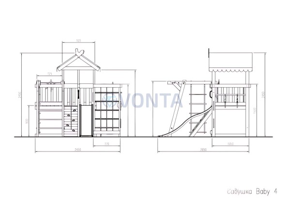 Игровой комплекс Савушка Baby 4 оливковый