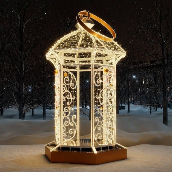 Светодиодная фотозона Фонарь желаний золотой 4.06 м., (3DGR630-i91)