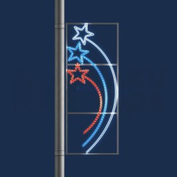 Светодиодная консоль Звёзды триколор 60*150 см., 220В, (KPN-015-L001)