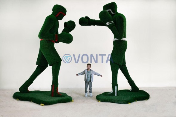 Топиари композиция боксеры — газон Есо