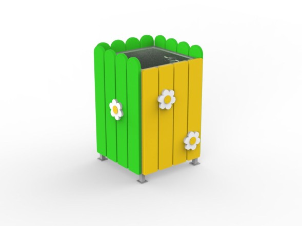 Урна для детской площадки с оцинкованным вкладышем Тип 1, 150.40