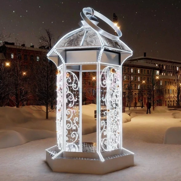 Светодиодная фотозона Фонарь желаний серебряный 4.06 м., (3DGR630)