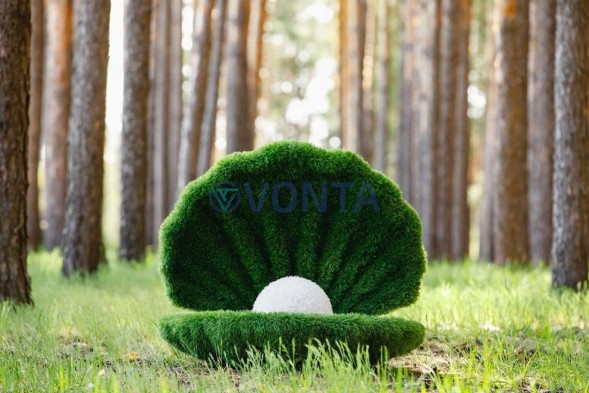 Топиари ракушка с жемчугом, h=80 см- газон Eco