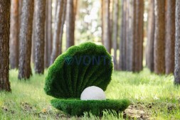 Топиари ракушка с жемчугом, h=80 см- газон Eco