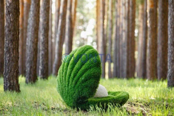 Топиари ракушка с жемчугом, h=80 см- газон Eco