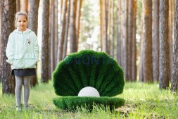 Топиари ракушка с жемчугом, h=80 см- газон Eco