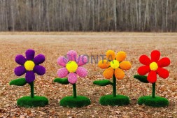 Топиари композиция цветы, 4 шт, h=110 см — газон Eco + Deluxe