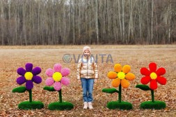 Топиари композиция цветы, 4 шт, h=110 см — газон Eco + Deluxe