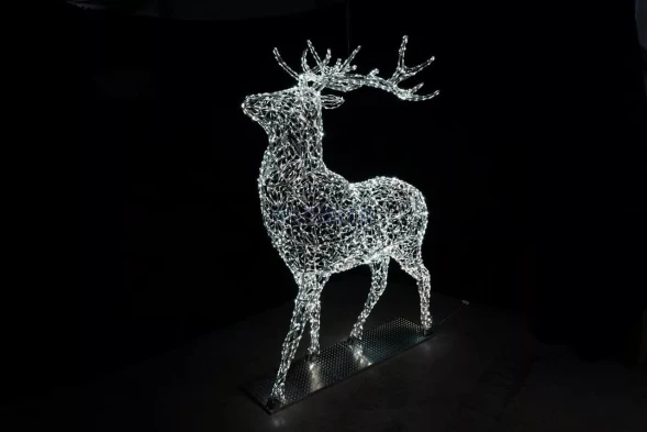 Светодиодная фигура Благородный Олень серебряный Premium 5 м., (OL353s500)