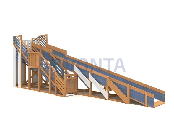 Зимняя деревянная горка IgraGrad Snow Fox скат 10 м мод.4