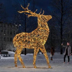 Светодиодная фигура Благородный Олень золотой Premium 5 м., (OL332s500)