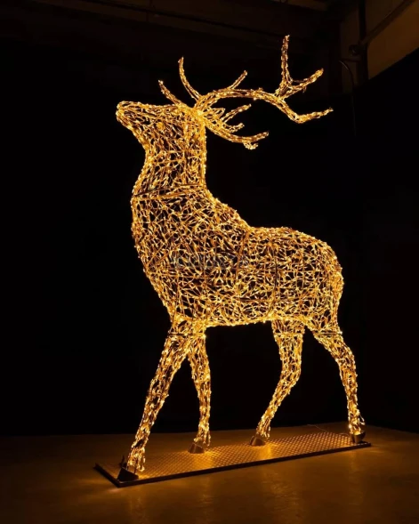 Светодиодная фигура Благородный Олень золотой Premium 5 м., (OL332s500)