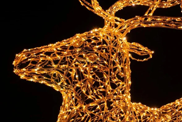 Светодиодная фигура Благородный Олень золотой Premium 5 м., (OL332s500)