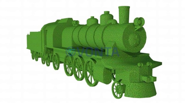 Топиари паровоз, зеленый — газон Eco