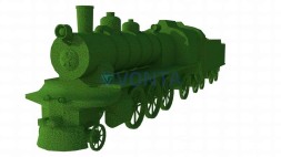 Топиари паровоз, зеленый — газон Eco