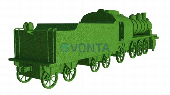 Топиари паровоз, зеленый — газон Eco